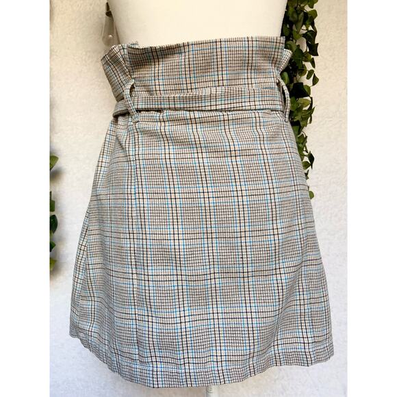 ILLA ILLA Plaid High Waisted Mini Skirt Women's Medium - Picture 7 of 9